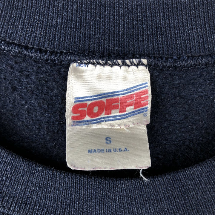 90'S Sofie US Navy Military Print Sweatshirt, Made in USA, Men's Size S (approx.) cotton navy blue type Vintage Second Hand