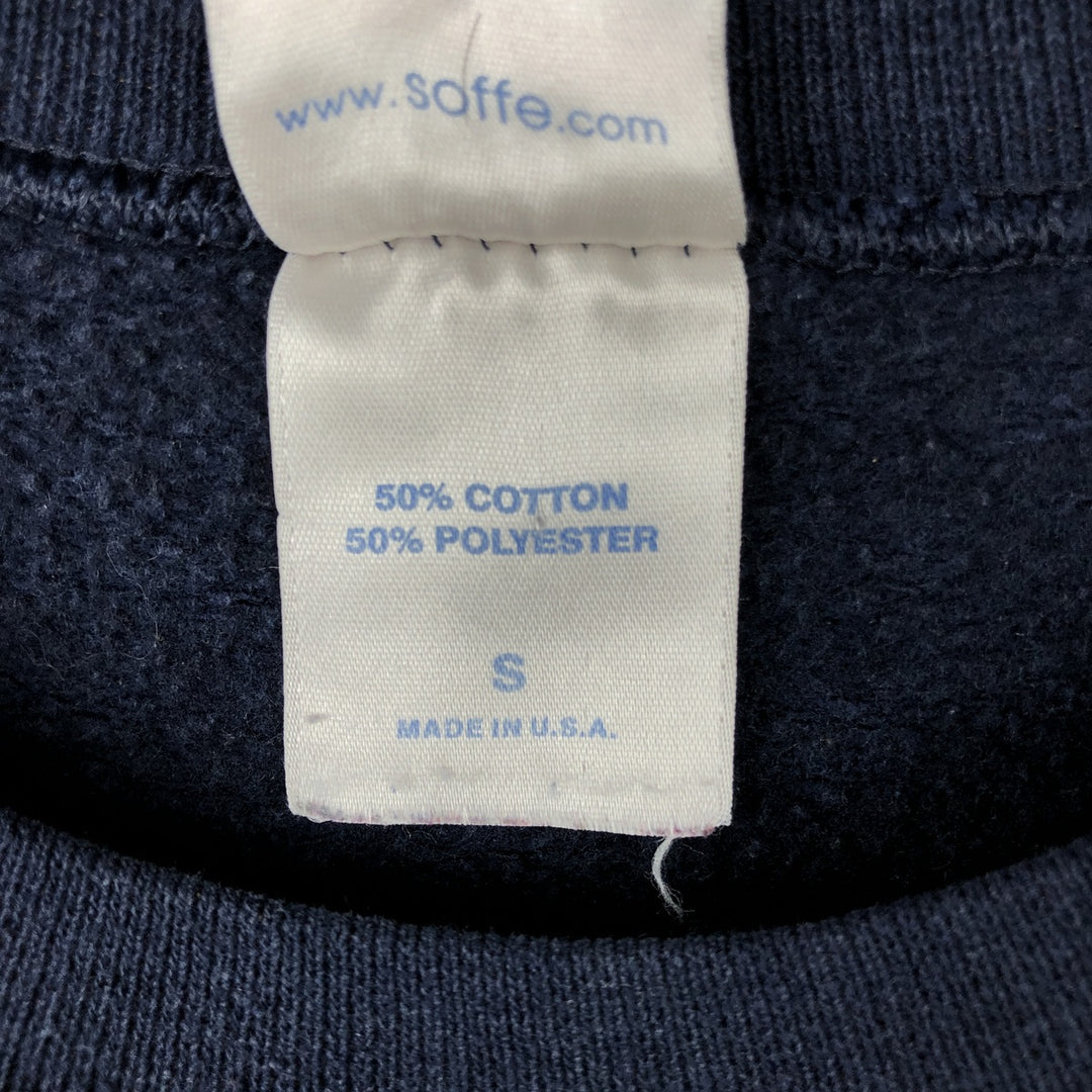 90'S Sofie US Navy Military Print Sweatshirt, Made in USA, Men's Size S (approx.) cotton navy blue type Vintage Second Hand