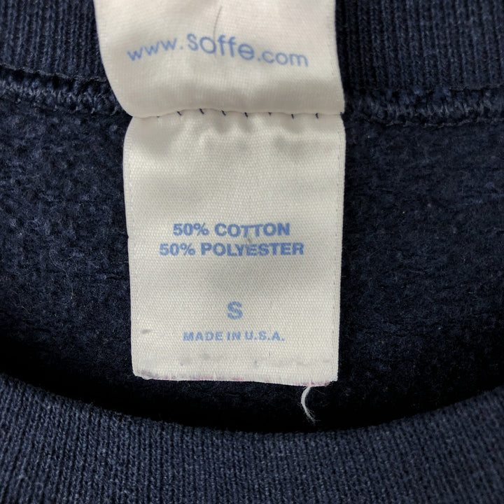 90'S Sofie US Navy Military Print Sweatshirt, Made in USA, Men's Size S (approx.) cotton navy blue type Vintage Second Hand