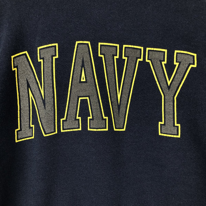 90'S Sofie US Navy Military Print Sweatshirt, Made in USA, Men's Size S (approx.) cotton navy blue type Vintage Second Hand