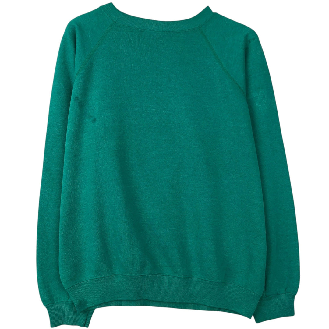 Vintage 1980'S Hanes blue tag print sweatshirt, made in the USA, size M, men's cotton Emerald green Vintage Second Hand