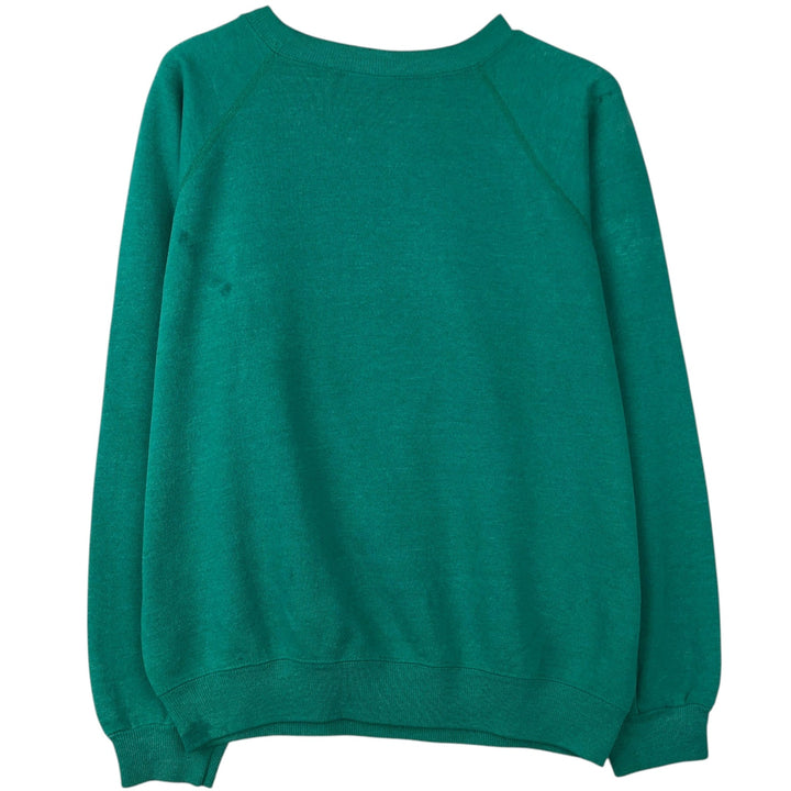 Vintage 1980'S Hanes blue tag print sweatshirt, made in the USA, size M, men's cotton Emerald green Vintage Second Hand