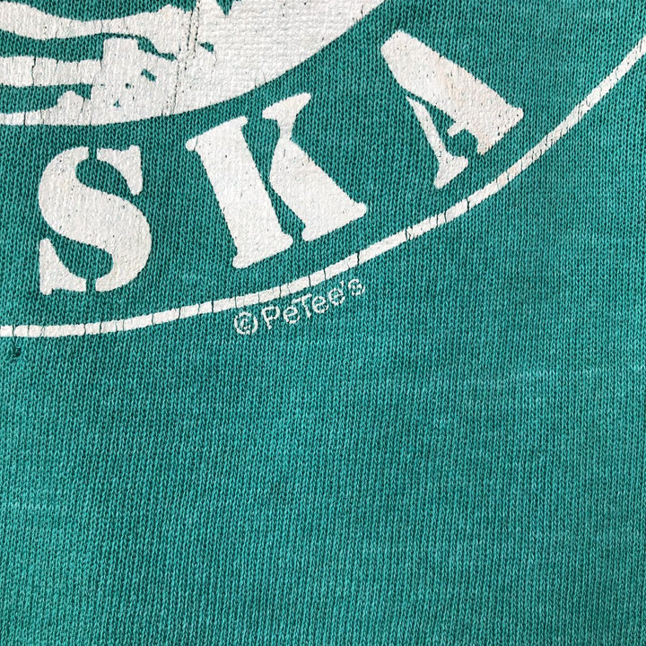 Vintage 1980'S Hanes blue tag print sweatshirt, made in the USA, size M, men's cotton Emerald green Vintage Second Hand