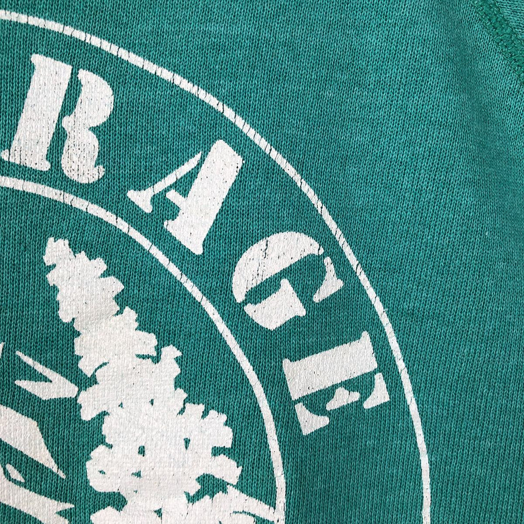 Vintage 1980'S Hanes blue tag print sweatshirt, made in the USA, size M, men's cotton Emerald green Vintage Second Hand