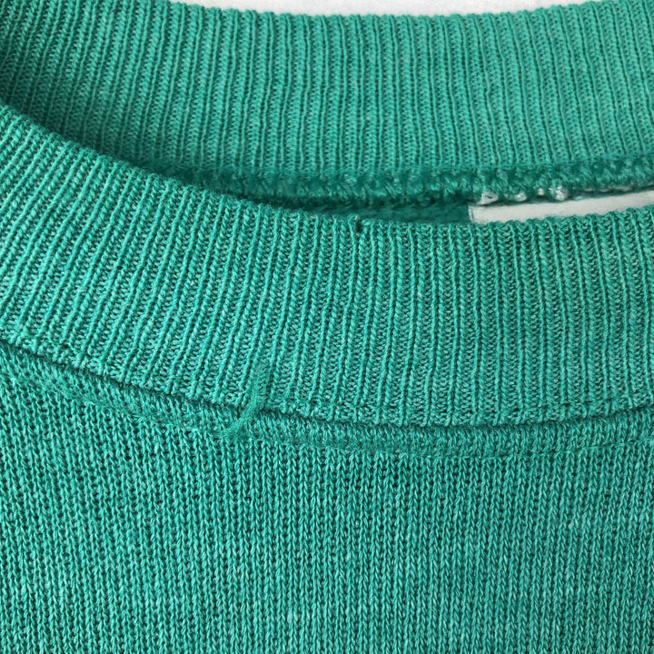 Vintage 1980'S Hanes blue tag print sweatshirt, made in the USA, size M, men's cotton Emerald green Vintage Second Hand