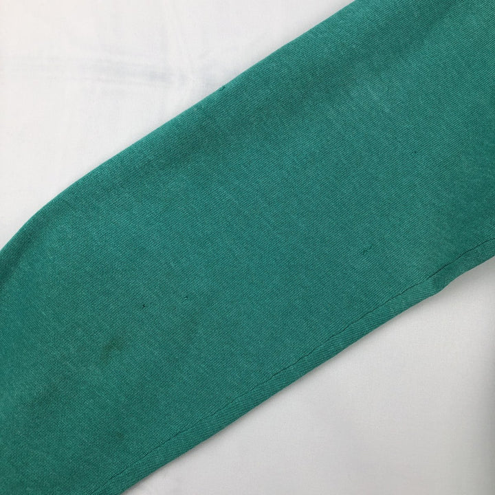 Vintage 1980'S Hanes blue tag print sweatshirt, made in the USA, size M, men's cotton Emerald green Vintage Second Hand