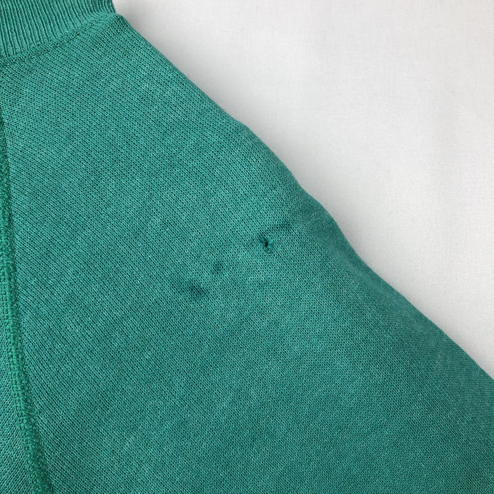 Vintage 1980'S Hanes blue tag print sweatshirt, made in the USA, size M, men's cotton Emerald green Vintage Second Hand