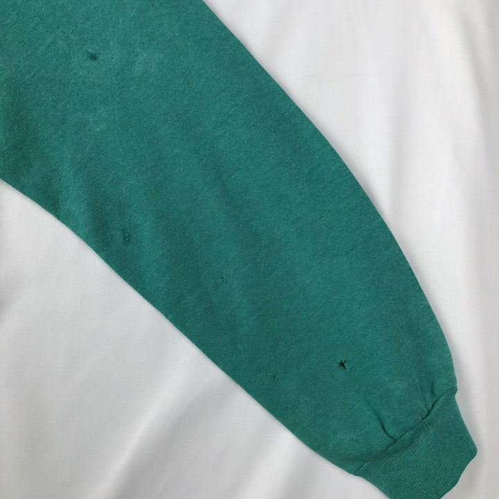 Vintage 1980'S Hanes blue tag print sweatshirt, made in the USA, size M, men's cotton Emerald green Vintage Second Hand