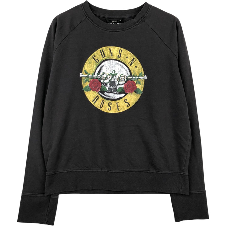 ONLY GUNS N' ROSES Band Sweatshirt (Women's Size M) cotton black type Vintage Second Hand