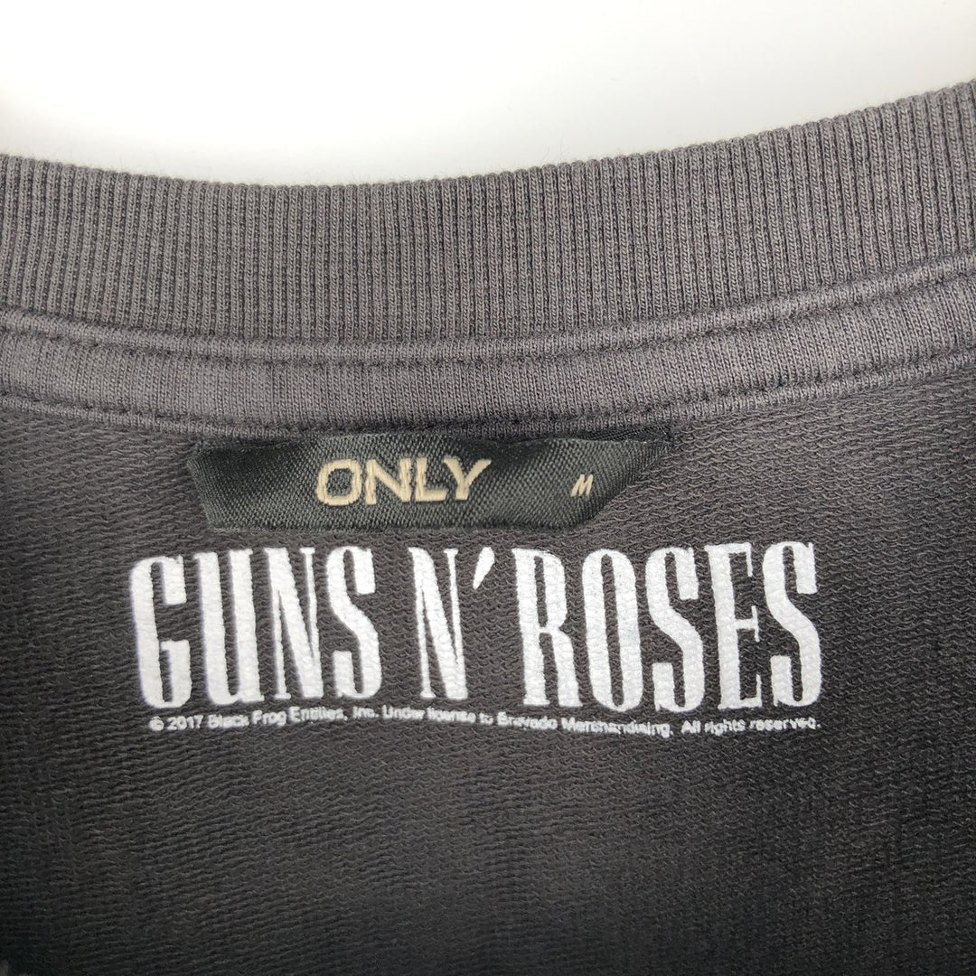 ONLY GUNS N' ROSES Band Sweatshirt (Women's Size M) cotton black type Vintage Second Hand