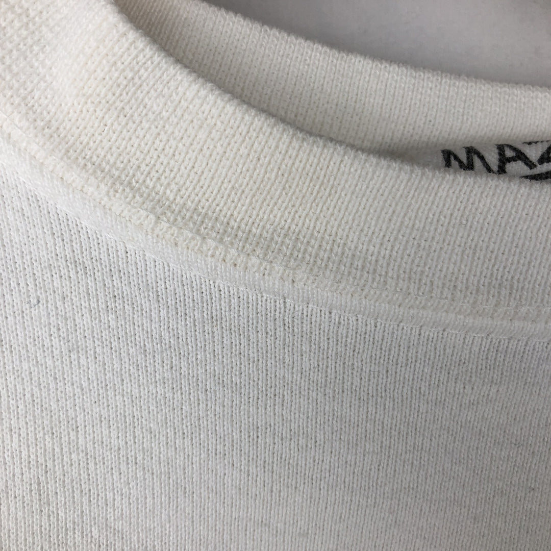 90'S MAZE Floral Sunflower Pattern Print Sweatshirt, Made in USA, Men's Size M (Equivalent), Vintage cotton white type Vintage Second Hand
