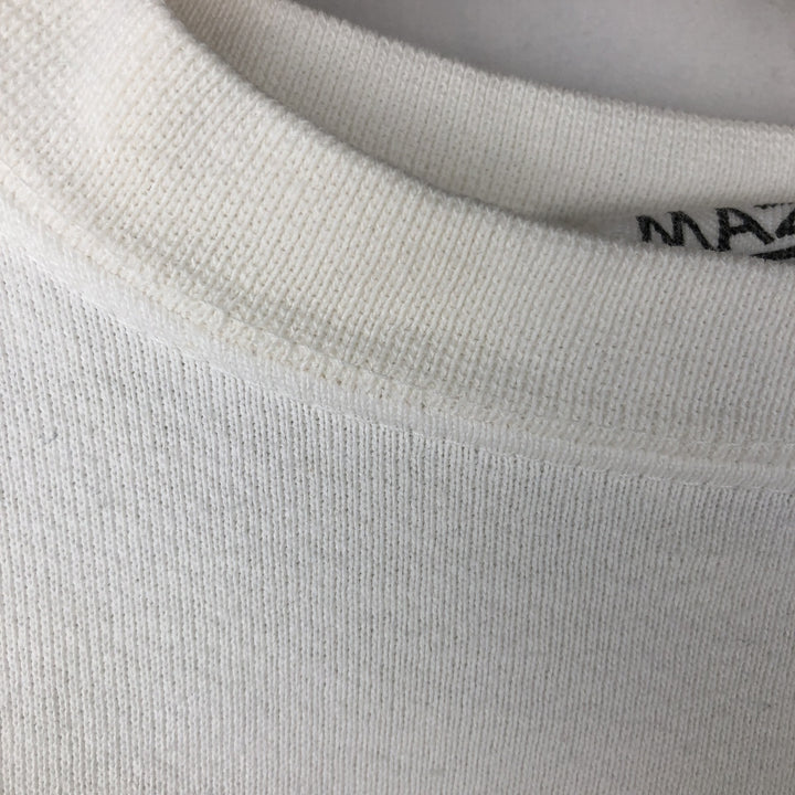 90'S MAZE Floral Sunflower Pattern Print Sweatshirt, Made in USA, Men's Size M (Equivalent), Vintage cotton white type Vintage Second Hand