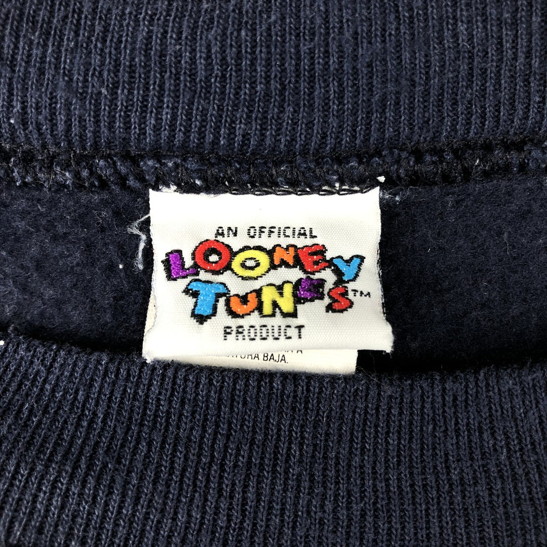 90'S Looney Tunes Tweety Large Print Character Sweatshirt (Women's Size S) cotton navy blue type Vintage Second Hand