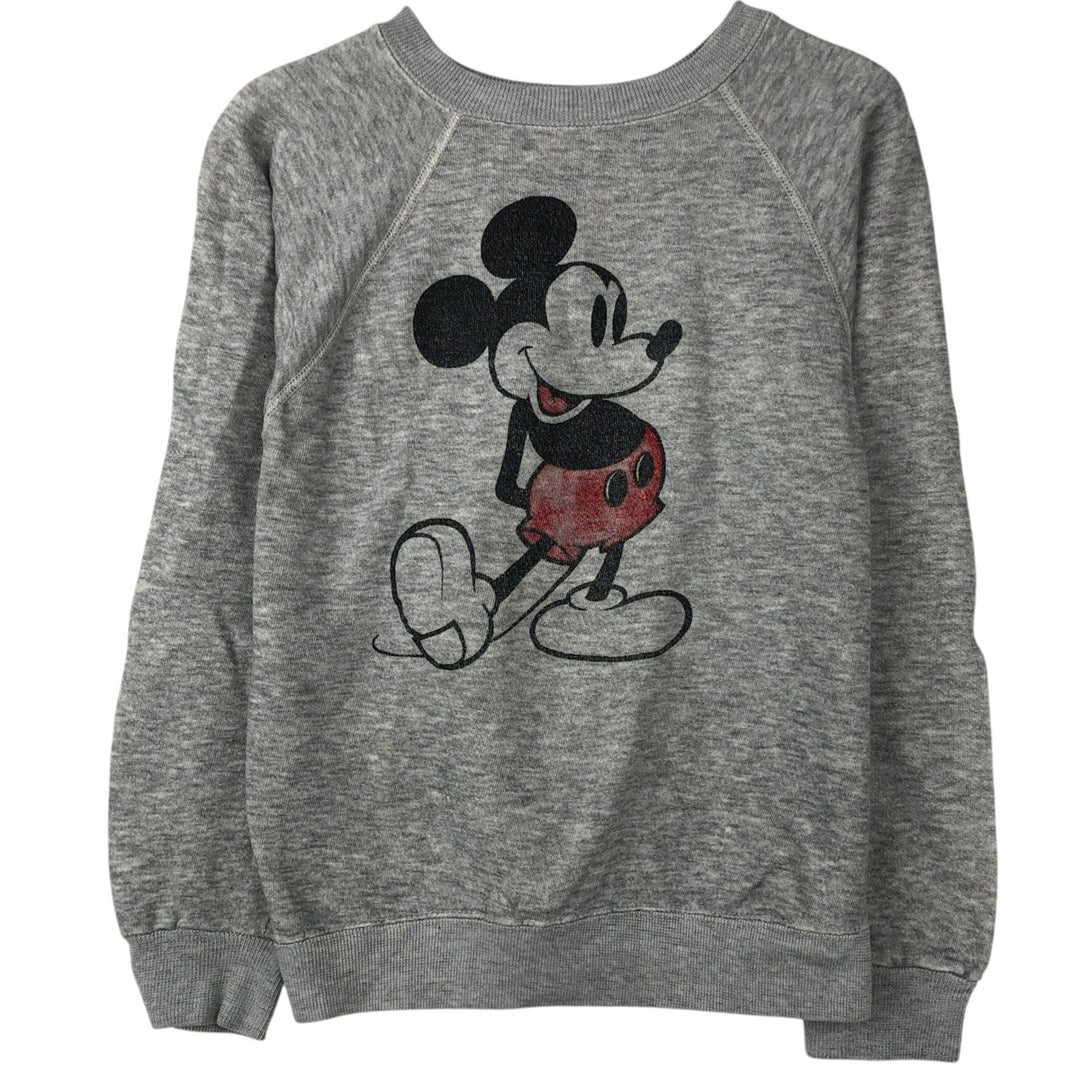 1980'S Disney Mickey Mouse Cropped Character Sweatshirt, Men's Size S (approx.), Vintage acrylic gray type Vintage Second Hand