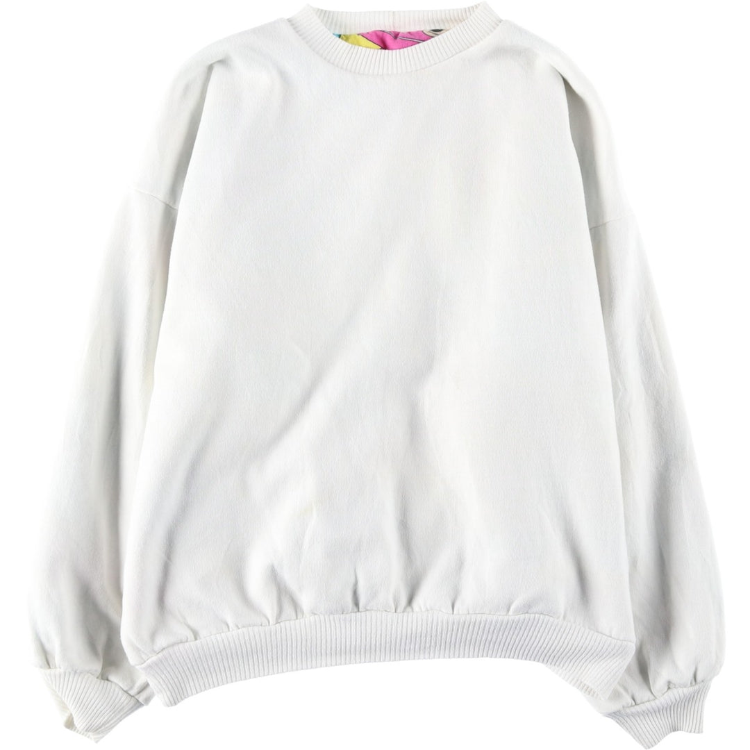 90'S Mickey Mouse Reversible All-Over Print Character Sweatshirt (Women's Size XL) unclear white type Vintage Second Hand