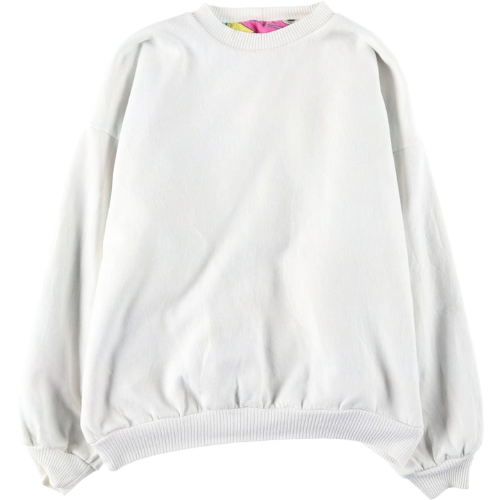 90'S Mickey Mouse Reversible All-Over Print Character Sweatshirt (Women's Size XL) unclear white type Vintage Second Hand