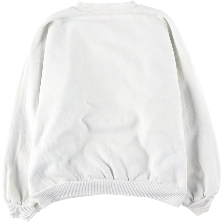 90'S Mickey Mouse Reversible All-Over Print Character Sweatshirt (Women's Size XL) unclear white type Vintage Second Hand