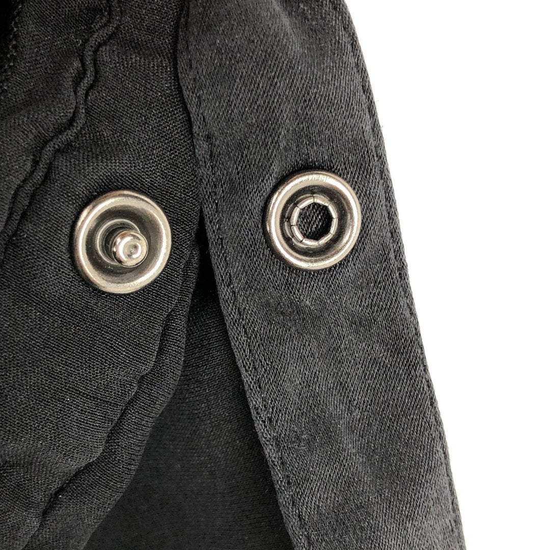 bebe Frill Long-Sleeve Western Shirt, Women's Size L (approx.) silk black type Vintage Second Hand