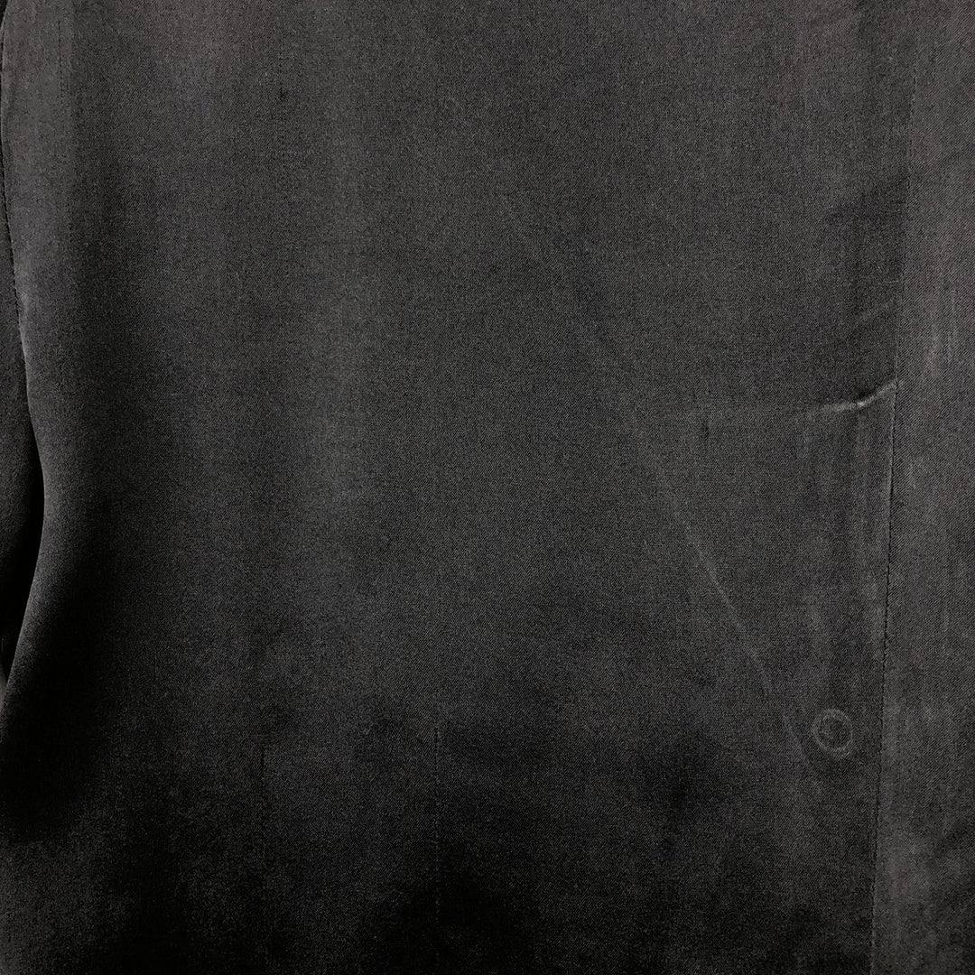 bebe Frill Long-Sleeve Western Shirt, Women's Size L (approx.) silk black type Vintage Second Hand