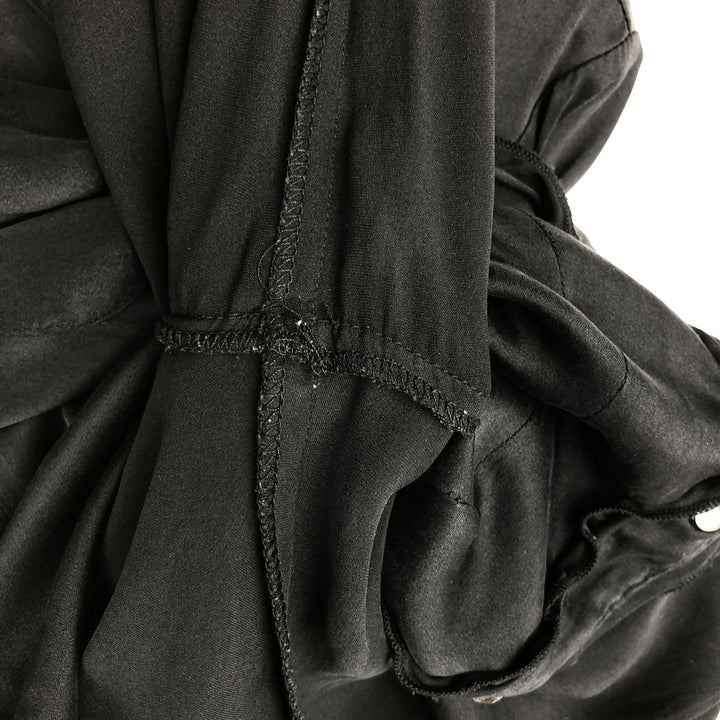 bebe Frill Long-Sleeve Western Shirt, Women's Size L (approx.) silk black type Vintage Second Hand