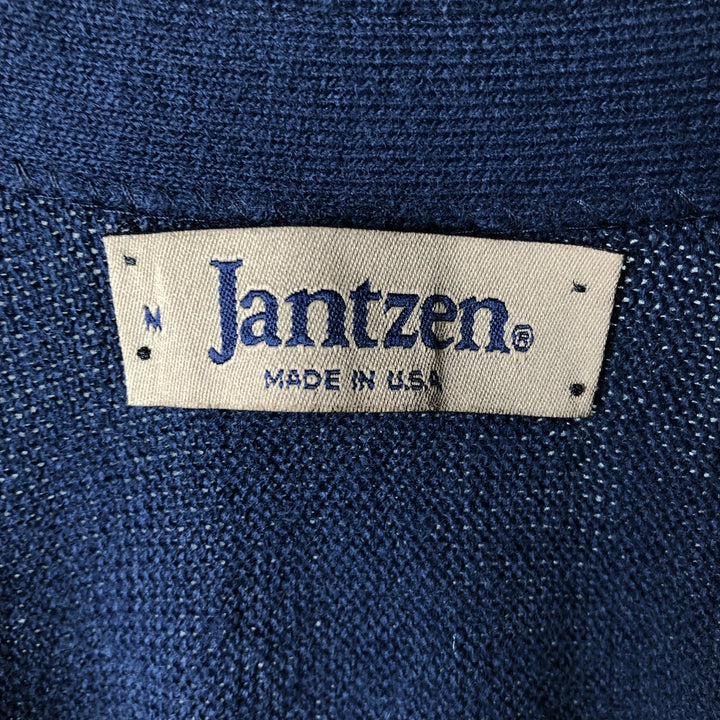 Vintage 80'S Jantzen acrylic knit cardigan, made in the USA, size M for men acrylic navy blue type Vintage Second Hand