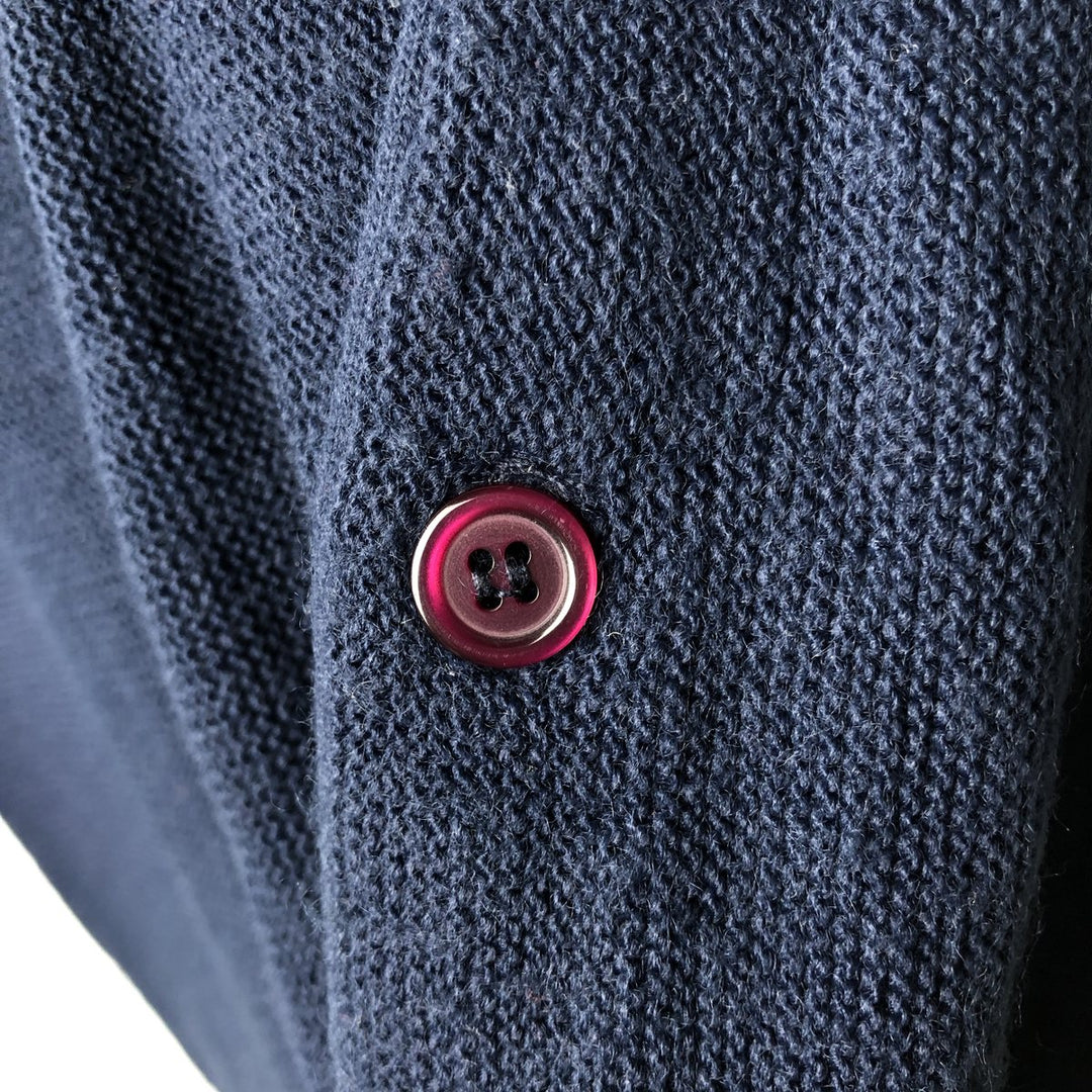 Vintage 80'S Jantzen acrylic knit cardigan, made in the USA, size M for men acrylic navy blue type Vintage Second Hand