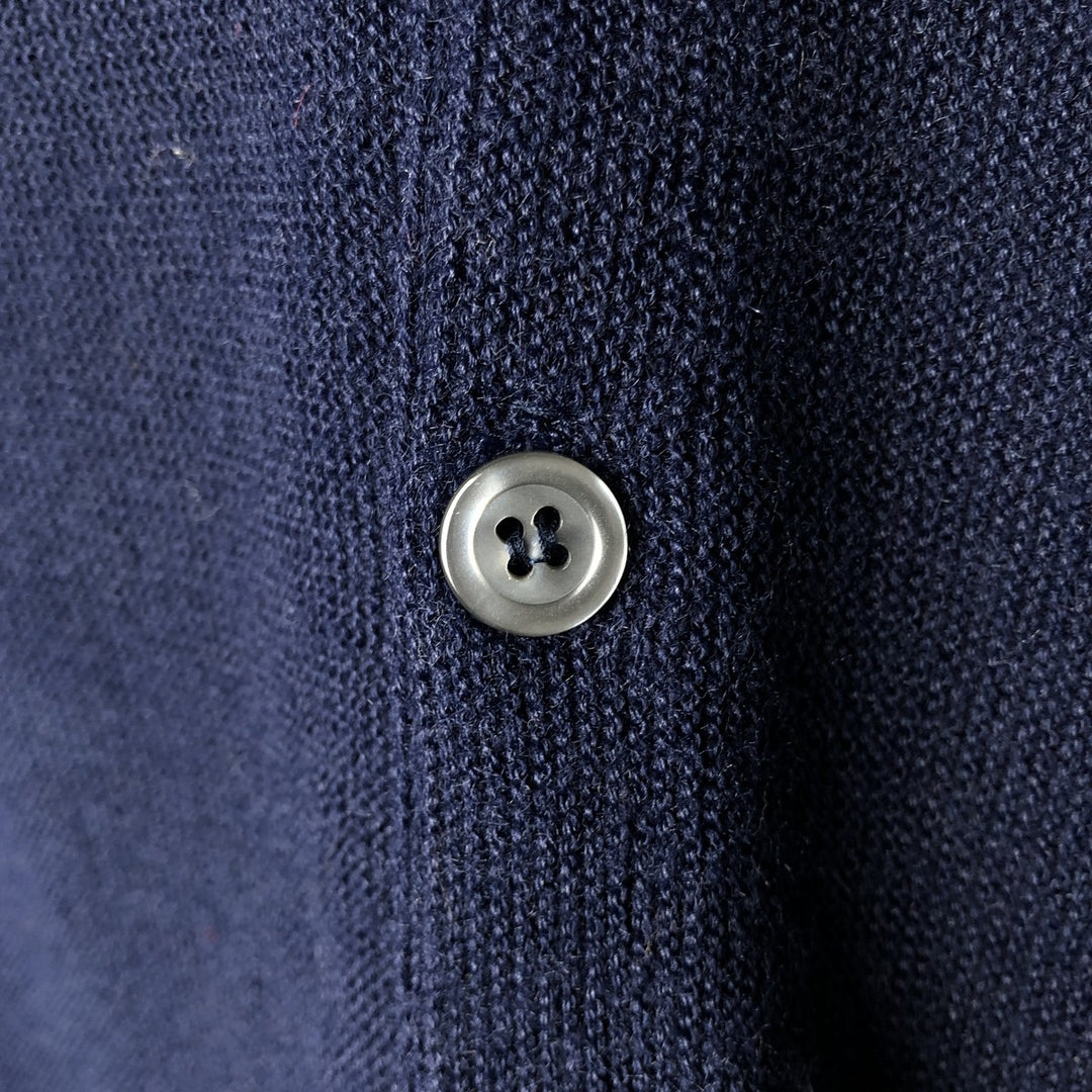 Vintage 80s-90'S Arnold Palmer acrylic knit cardigan, made in the USA, size L, men's acrylic navy blue type Vintage Second Hand