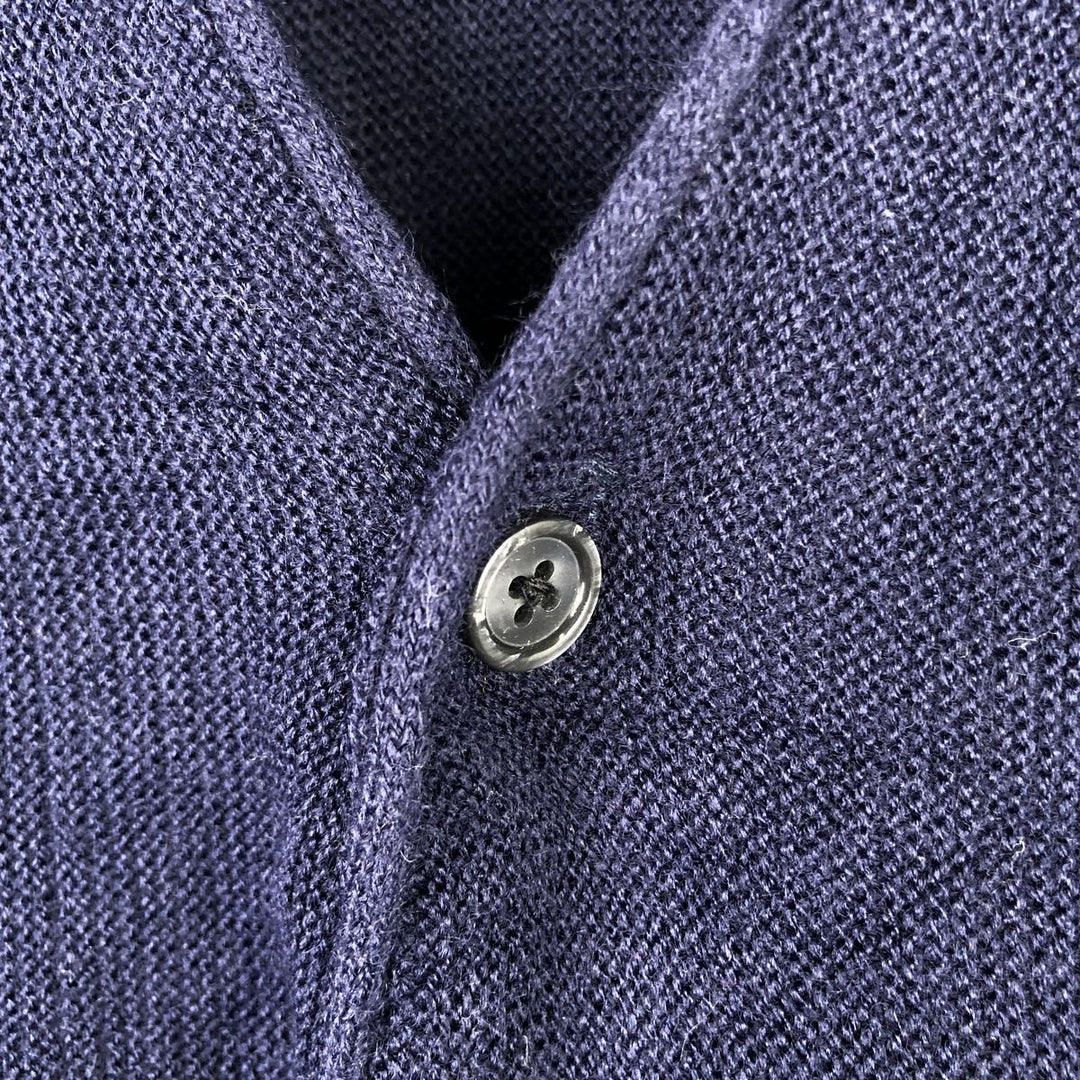 1980'S Peconic Bay Traders Acrylic Knit Cardigan, Made in USA, Men's Size XL (approx.) acrylic navy blue type Vintage Second Hand