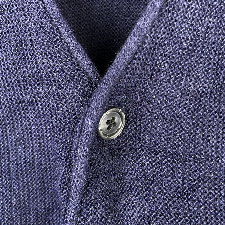 1980'S Peconic Bay Traders Acrylic Knit Cardigan, Made in USA, Men's Size XL (approx.) acrylic navy blue type Vintage Second Hand