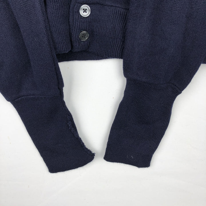 1980'S Peconic Bay Traders Acrylic Knit Cardigan, Made in USA, Men's Size XL (approx.) acrylic navy blue type Vintage Second Hand