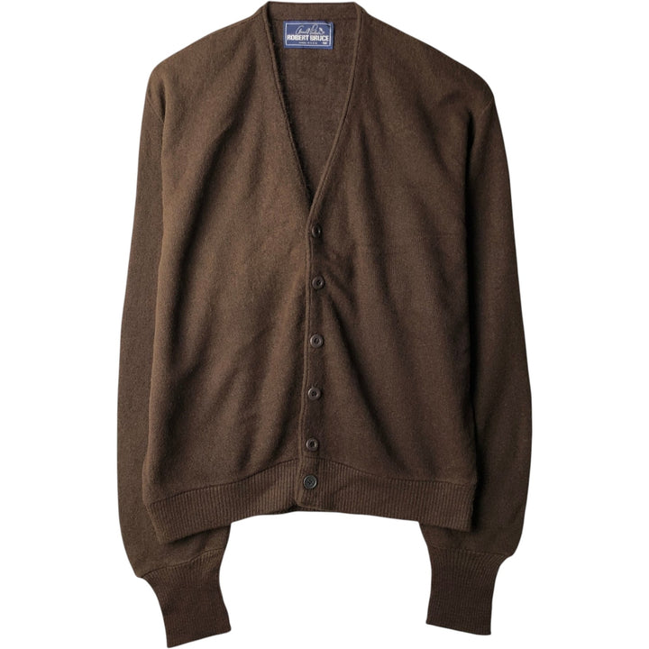 Robert Bruce Alpaca Knit Cardigan, Made in USA, Men's Size M acrylic brown type Vintage Second Hand