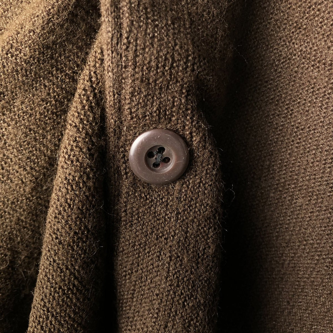 Robert Bruce Alpaca Knit Cardigan, Made in USA, Men's Size M acrylic brown type Vintage Second Hand