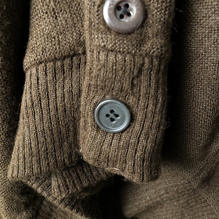 Robert Bruce Alpaca Knit Cardigan, Made in USA, Men's Size M acrylic brown type Vintage Second Hand