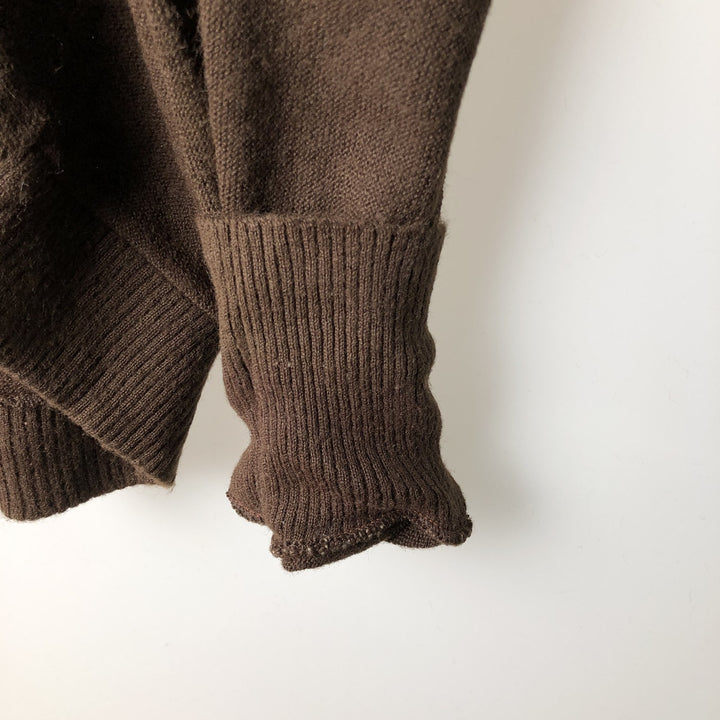 Robert Bruce Alpaca Knit Cardigan, Made in USA, Men's Size M acrylic brown type Vintage Second Hand