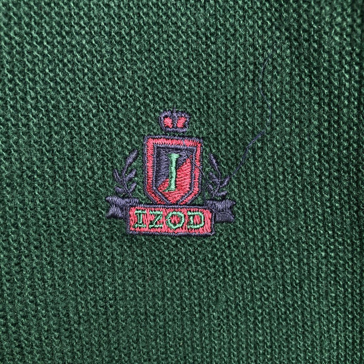 90'S IZOD acrylic knit cardigan, made in the USA, men's size L, vintage acrylic green type Vintage Second Hand