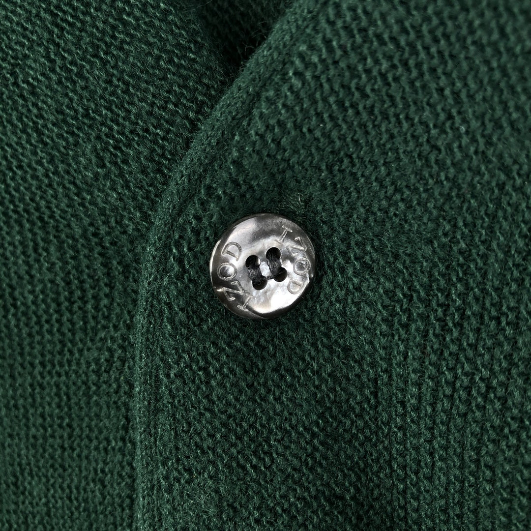 90'S IZOD acrylic knit cardigan, made in the USA, men's size L, vintage acrylic green type Vintage Second Hand