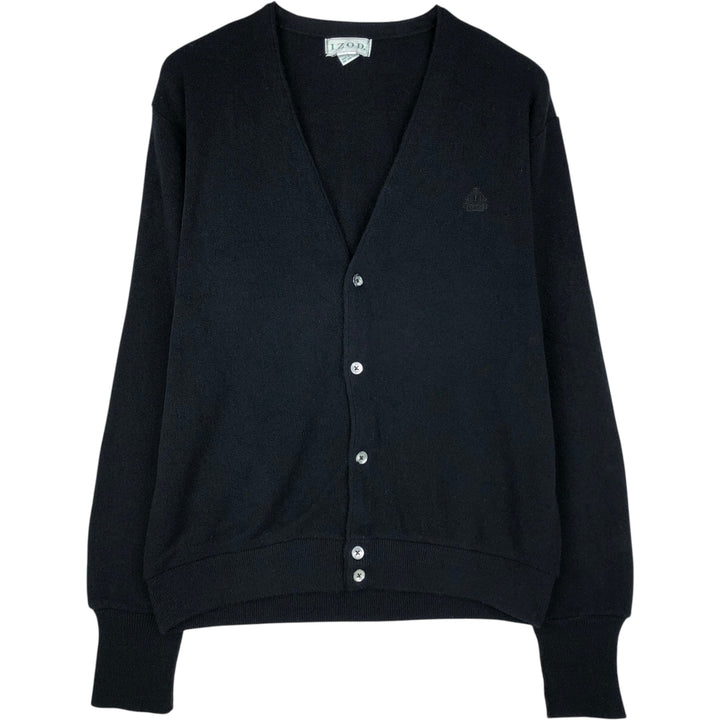 Vintage IZOD acrylic knit cardigan, made in the USA, size L, men's. acrylic navy blue type Vintage Second Hand