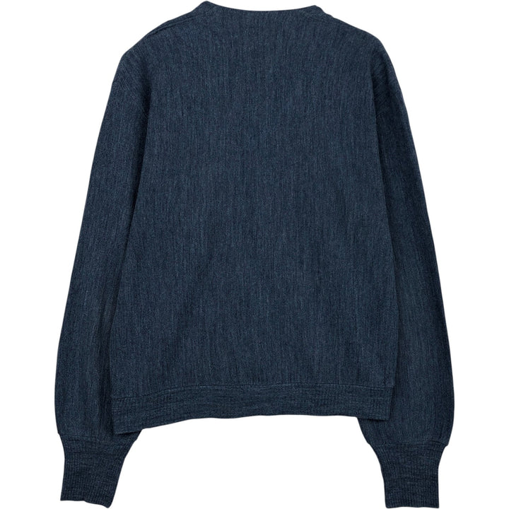 Vintage 1970s-1980'S Robert Bruce Arnold Palmer acrylic knit cardigan, made in the USA, size L, men's acrylic Navy blue Vintage Second Hand