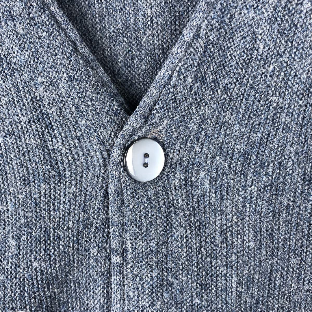 Vintage 1970s-1980'S Robert Bruce Arnold Palmer acrylic knit cardigan, made in the USA, size L, men's acrylic Navy blue Vintage Second Hand
