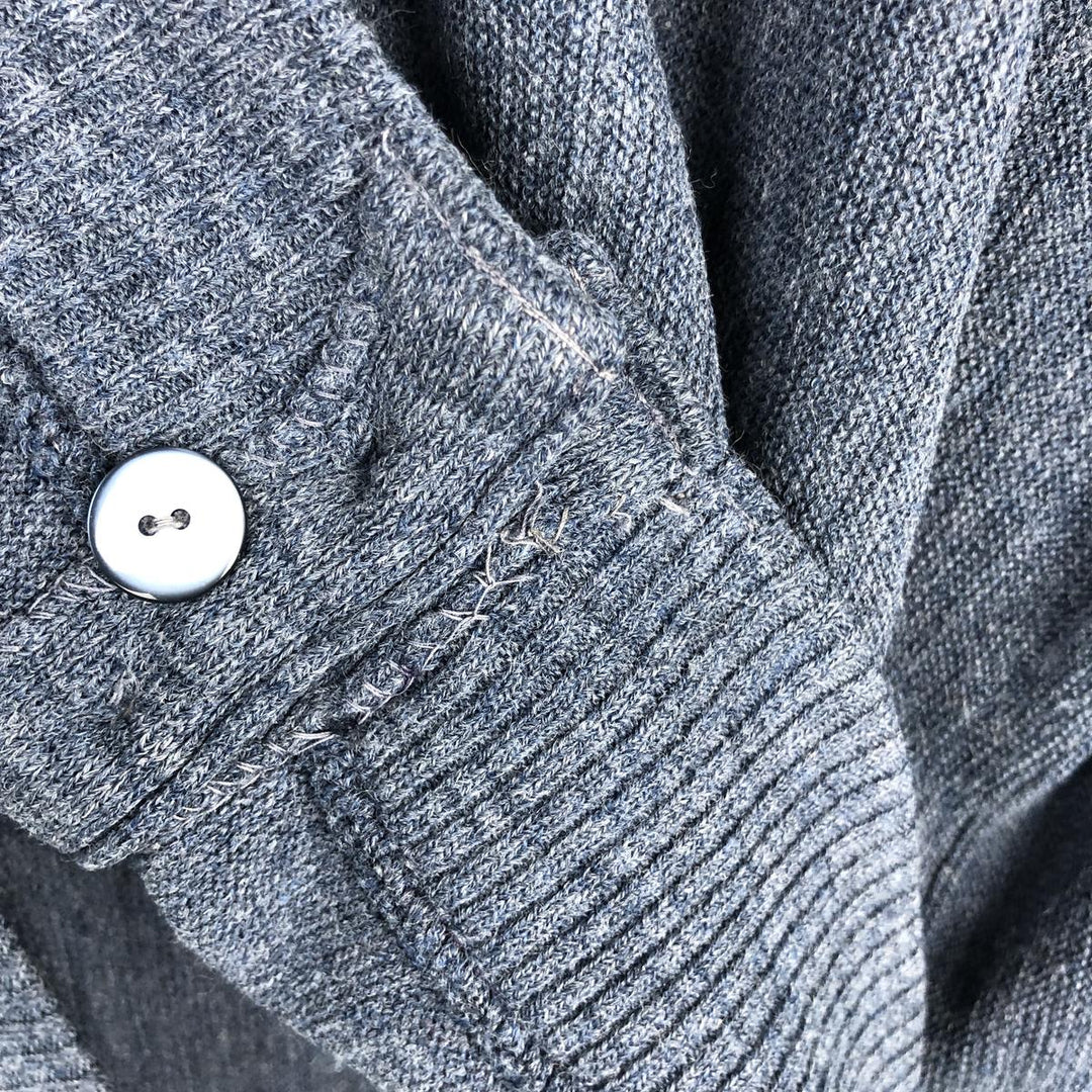 Vintage 1970s-1980'S Robert Bruce Arnold Palmer acrylic knit cardigan, made in the USA, size L, men's acrylic Navy blue Vintage Second Hand