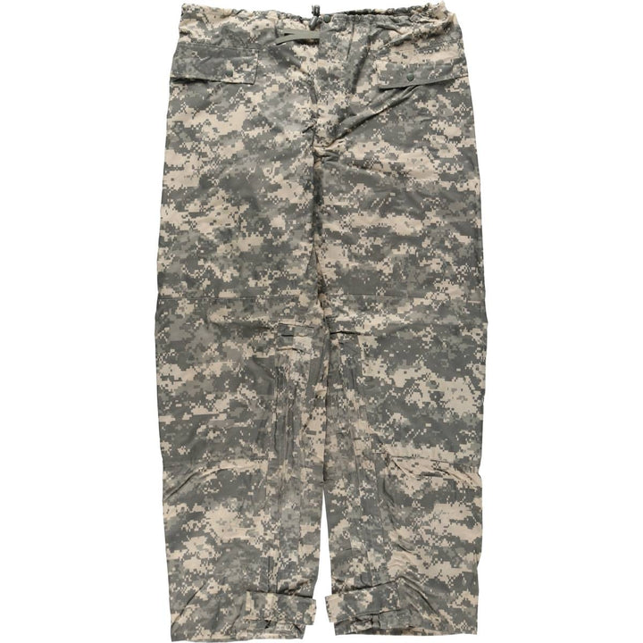 2000'S US Military Issue Camouflage Pattern ACU Digital Camo Military Rain Pants, Made in USA, MEDIUM (Men's M equivalent) unclear gray type Vintage Second Hand