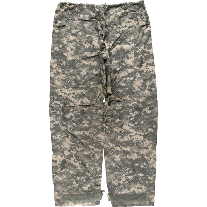 2000'S US Military Issue Camouflage Pattern ACU Digital Camo Military Rain Pants, Made in USA, MEDIUM (Men's M equivalent) unclear gray type Vintage Second Hand