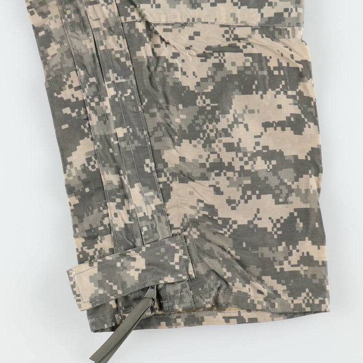 2000'S US Military Issue Camouflage Pattern ACU Digital Camo Military Rain Pants, Made in USA, MEDIUM (Men's M equivalent) unclear gray type Vintage Second Hand