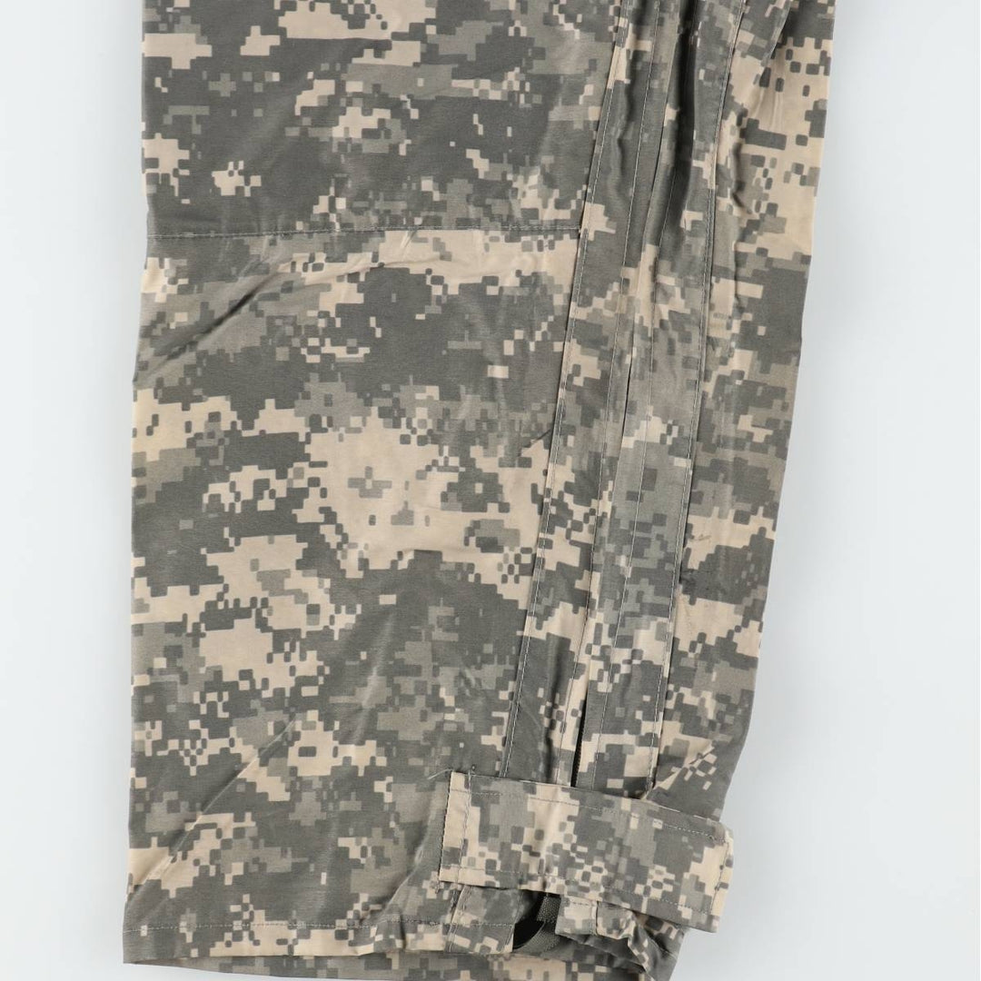 2000'S US Military Issue Camouflage Pattern ACU Digital Camo Military Rain Pants, Made in USA, MEDIUM (Men's M equivalent) unclear gray type Vintage Second Hand