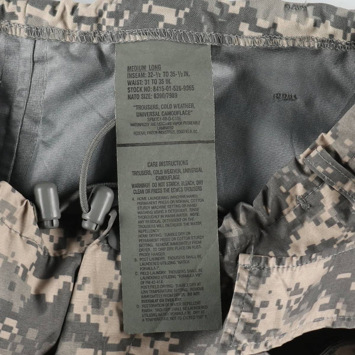 2000'S US Military Issue Camouflage Pattern ACU Digital Camo Military Gore-Tex Cargo Pants Made in USA MEDIUM LONG (Men's M equivalent) unclear gray type Vintage Second Hand