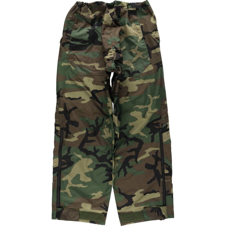 2000'S US Military Issue Camouflage Pattern Woodland Camo Military Gore-Tex Pants Made in USA Large-Regular (Men's Size L equivalent) Nylon Khaki type Vintage Second Hand