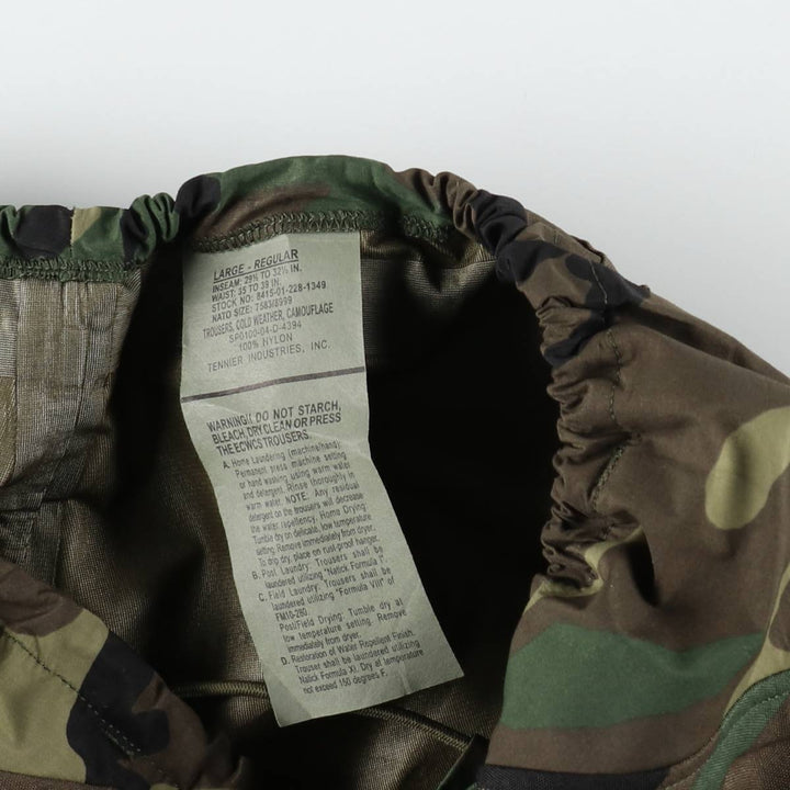 2000'S US Military Issue Camouflage Pattern Woodland Camo Military Gore-Tex Pants Made in USA Large-Regular (Men's Size L equivalent) Nylon Khaki type Vintage Second Hand