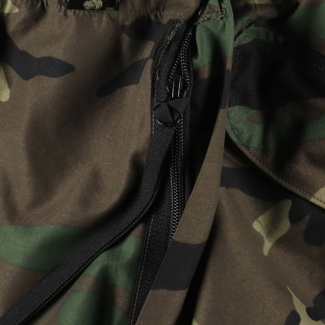 2000'S US Military Issue Camouflage Pattern Woodland Camo Military Gore-Tex Pants Made in USA Large-Regular (Men's Size L equivalent) Nylon Khaki type Vintage Second Hand