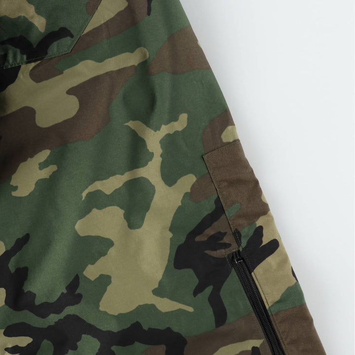 2000'S US Military Issue Camouflage Pattern Woodland Camo Military Gore-Tex Pants Made in USA Large-Regular (Men's Size L equivalent) Nylon Khaki type Vintage Second Hand