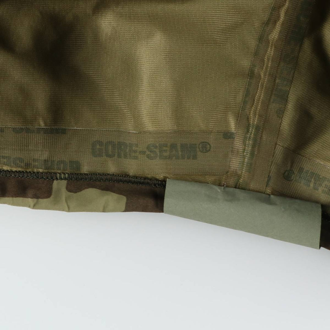 1990'S US Military Issue Camouflage Pattern Woodland Camo Gore-Tex Military Overpants Made in USA Large-Regular (Men's Size L equivalent) Nylon Khaki type Vintage Second Hand